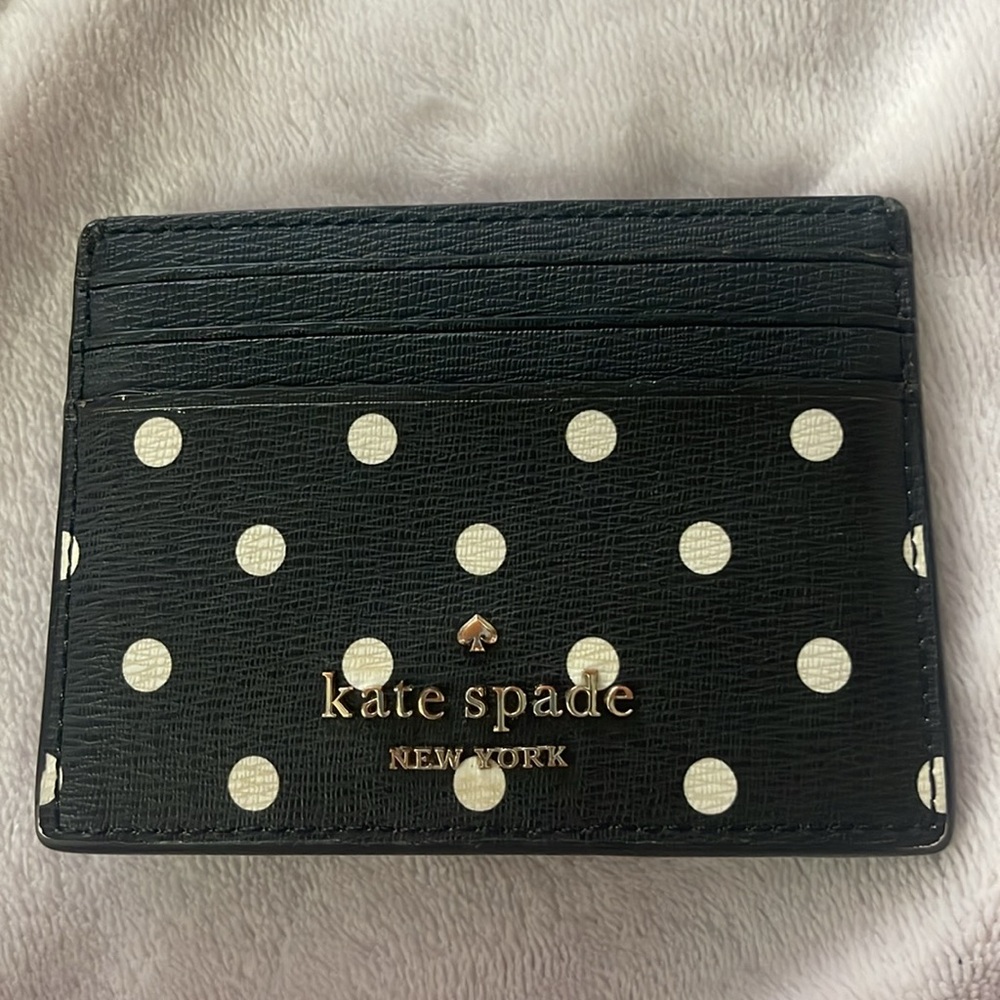 Black Polka Dot Card Holder with Red Bow - Picture 4 of 4